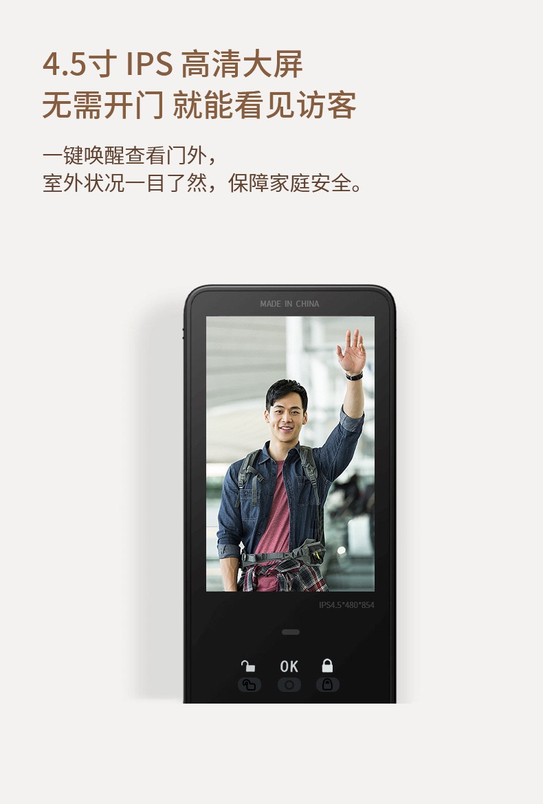 A 4.5-inch IPS indoor display