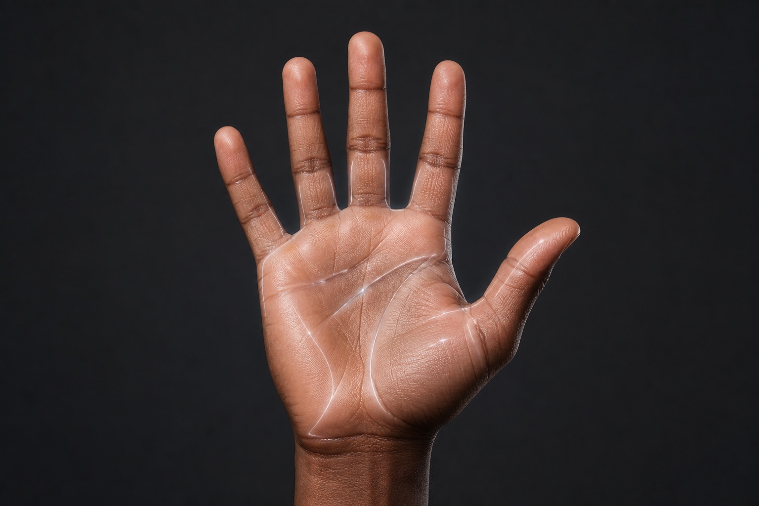 Conceptual palm-print recognition illustration