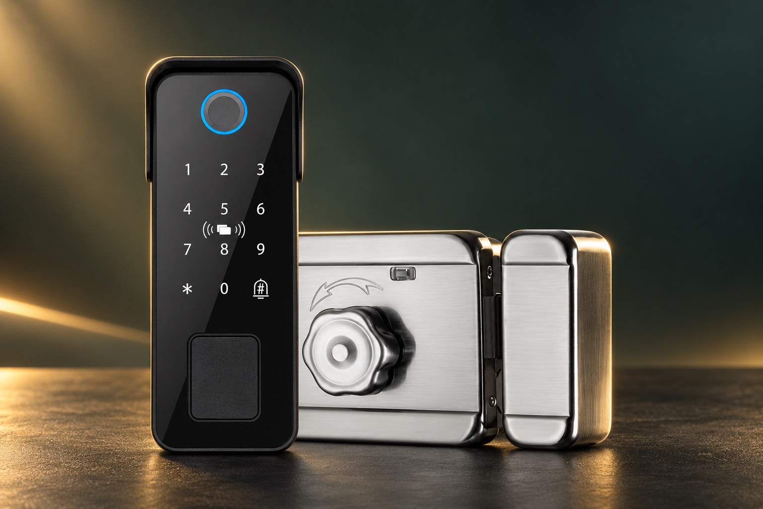 Gate Fingerprint Smart Rim Lock