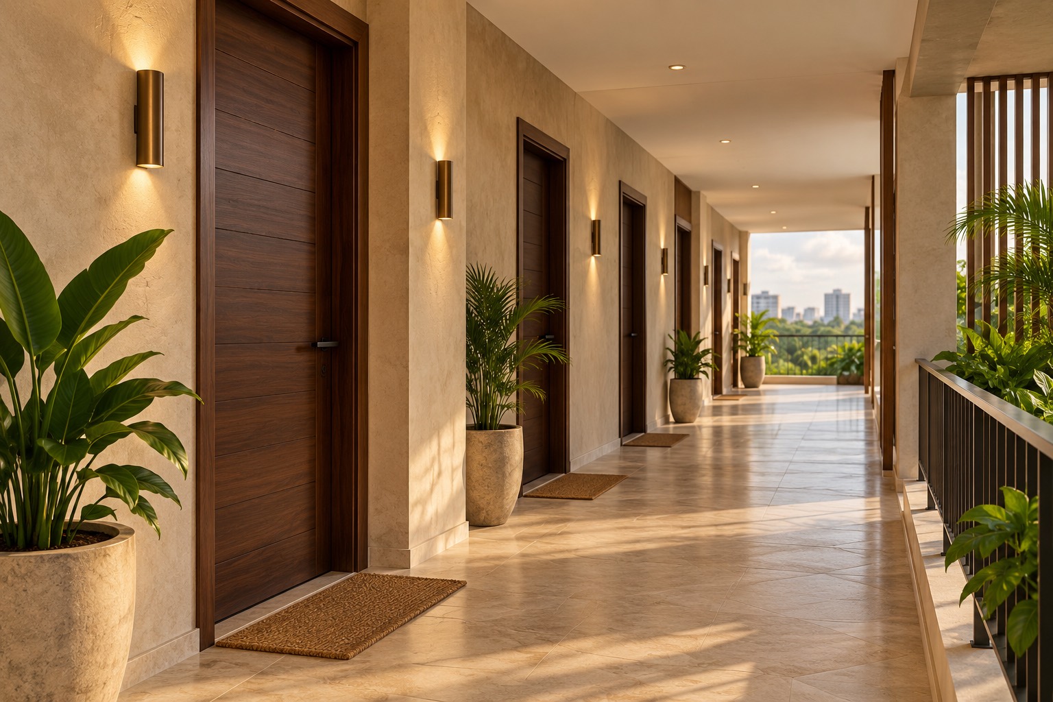 Apartment corridor · illustrative scene