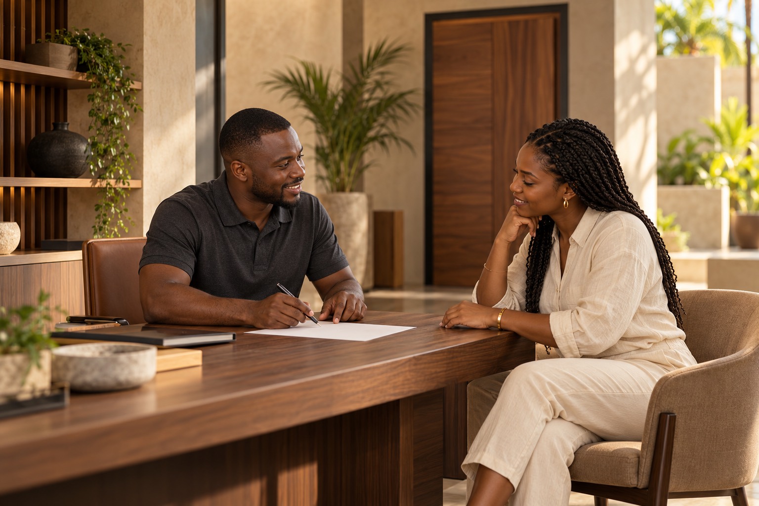 Service consultation · illustrative scene